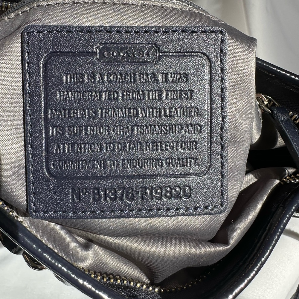 Coach Signature Blue Silver Crossbody Bag - Picture 2 of 2